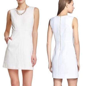 Diane von Furstenberg White Capreena Mini Dress DVF Pockets Sleeveless size 4